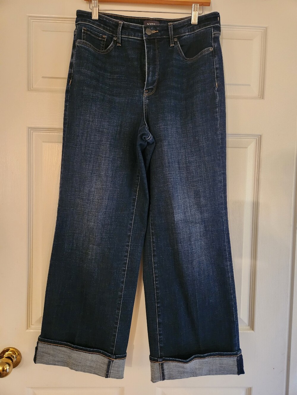 NYDJ Dark Indigo Wide-Leg Flare Jeans